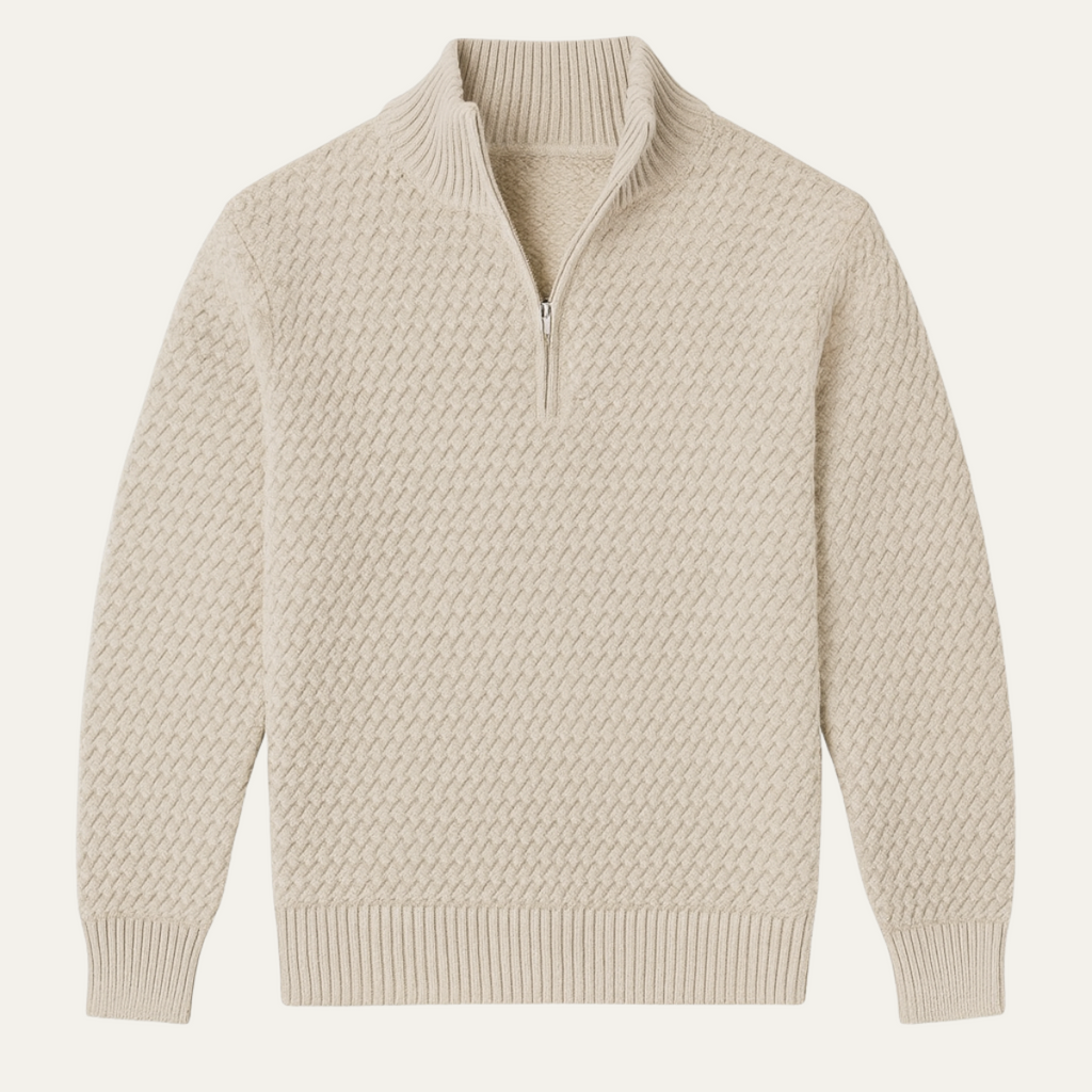 Men’s Luxury Quarter Zip Knit Sweater – Refined Modern Layer