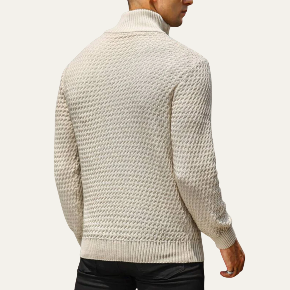 Men’s Luxury Quarter Zip Knit Sweater – Refined Modern Layer