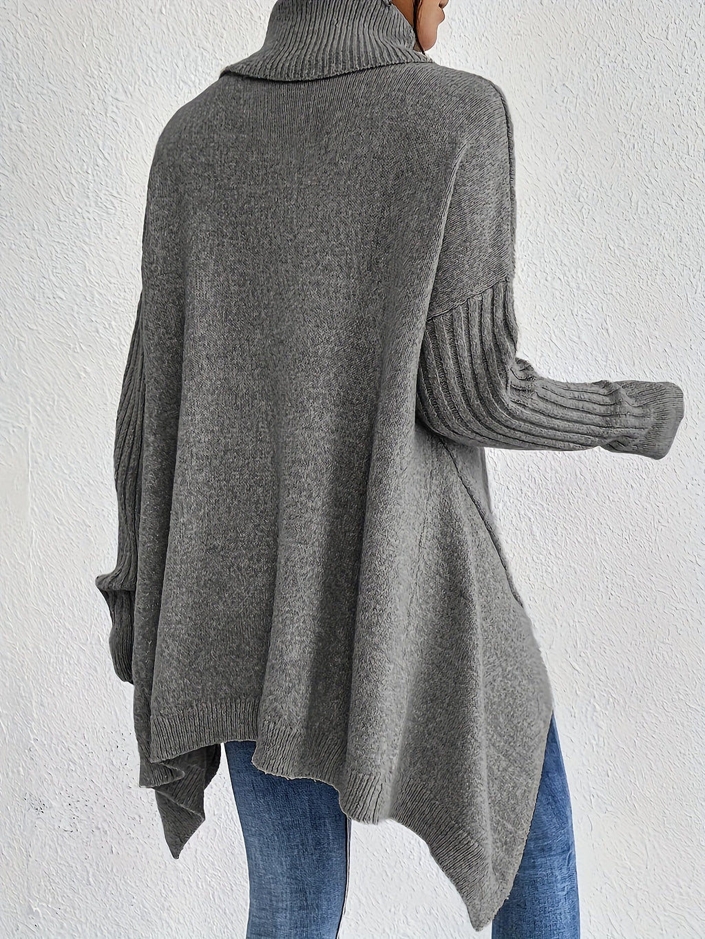 Women’s Roll Neck Sweater – Oversized Fit with Modern High Collar