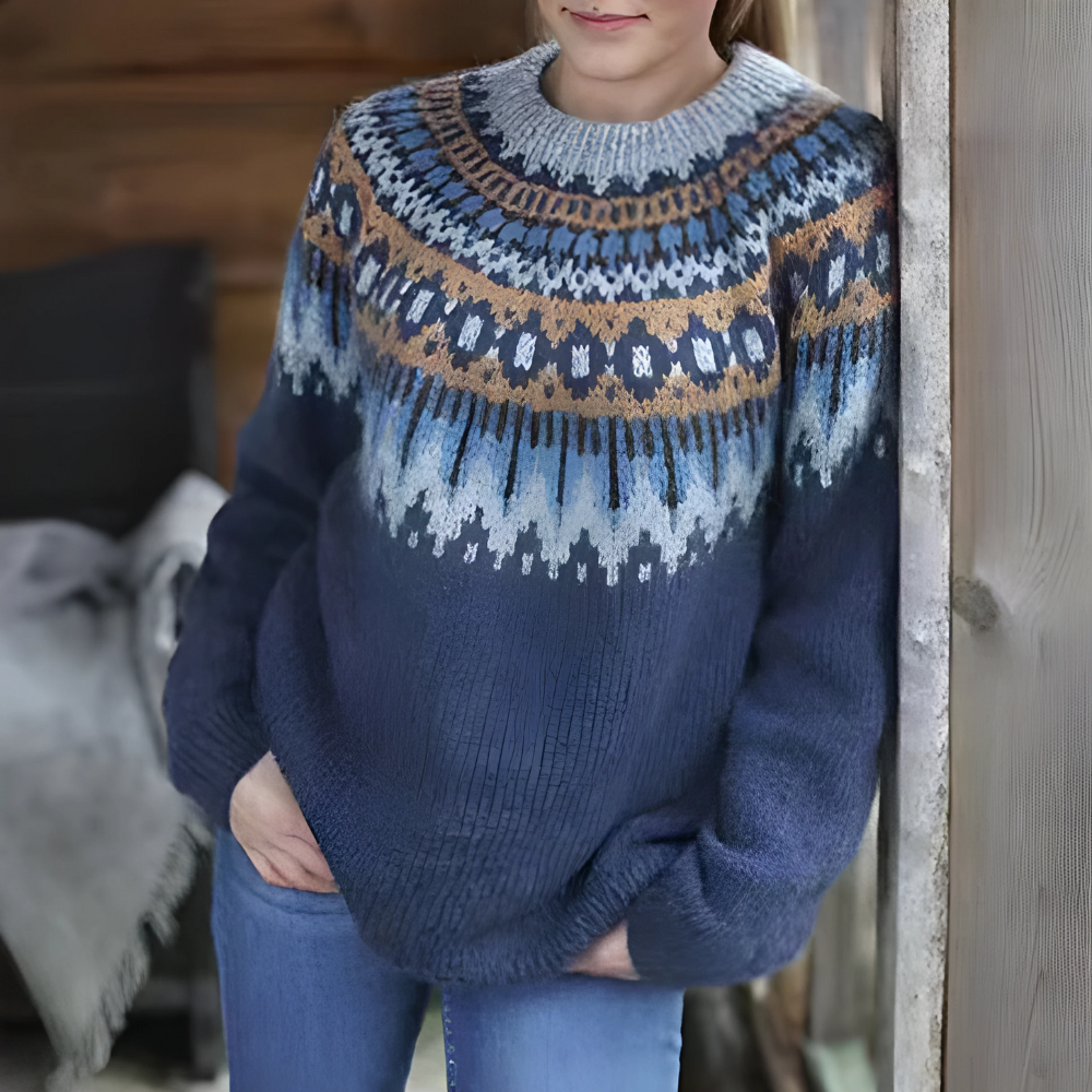 Women’s Fair Isle Sweater | Relaxed Fit with Seasonal Pattern