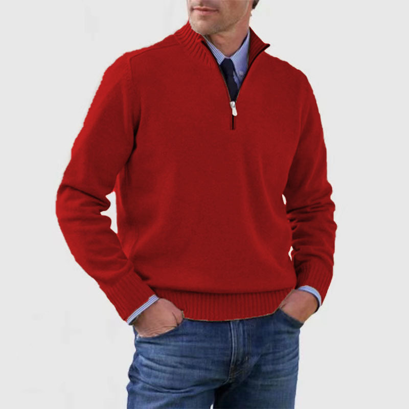Men’s Half-Zip Sweater | Structured Fit with Clean Finish