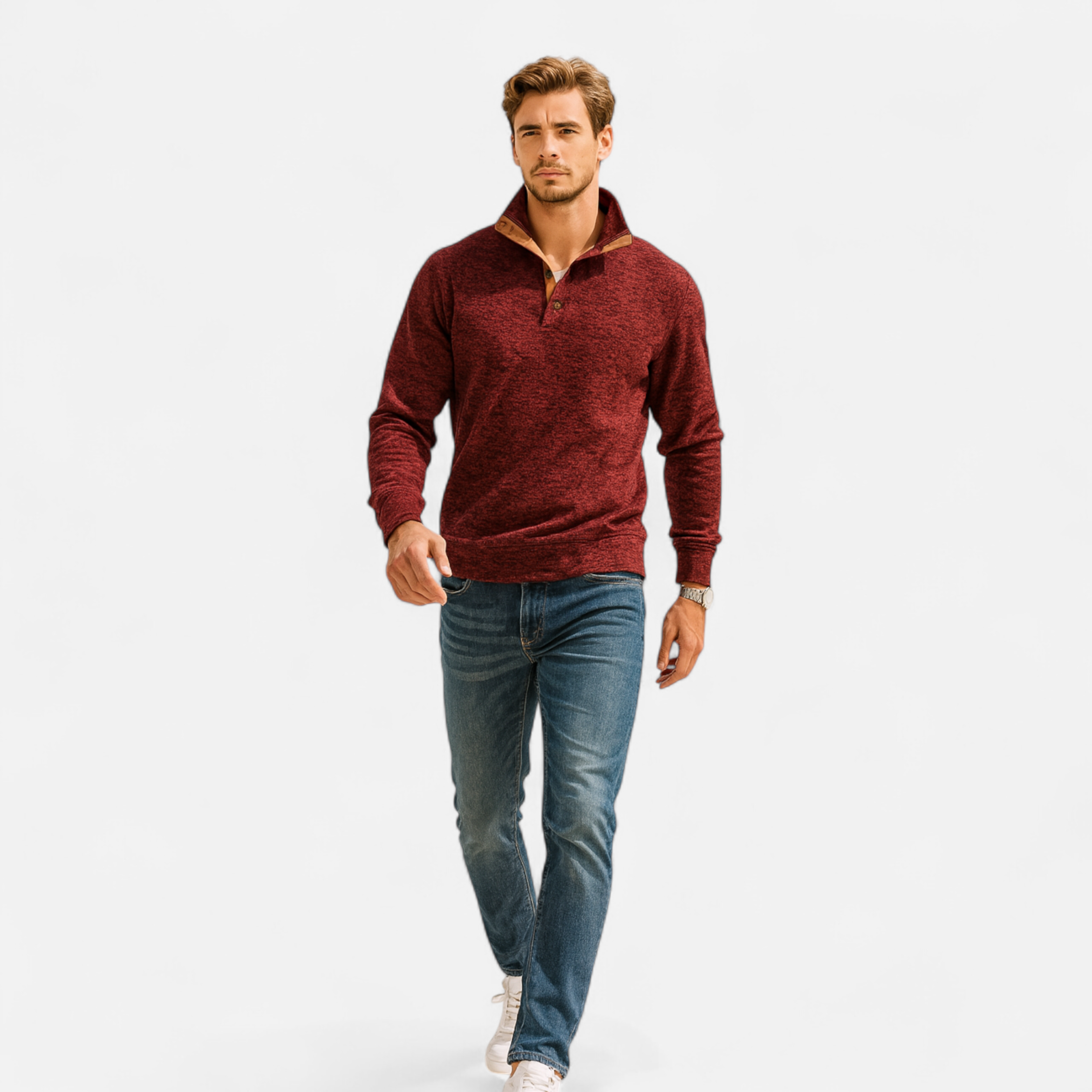 Men’s Stand Collar Knitted Sweater | Refined Warmth for Cooler Seasons