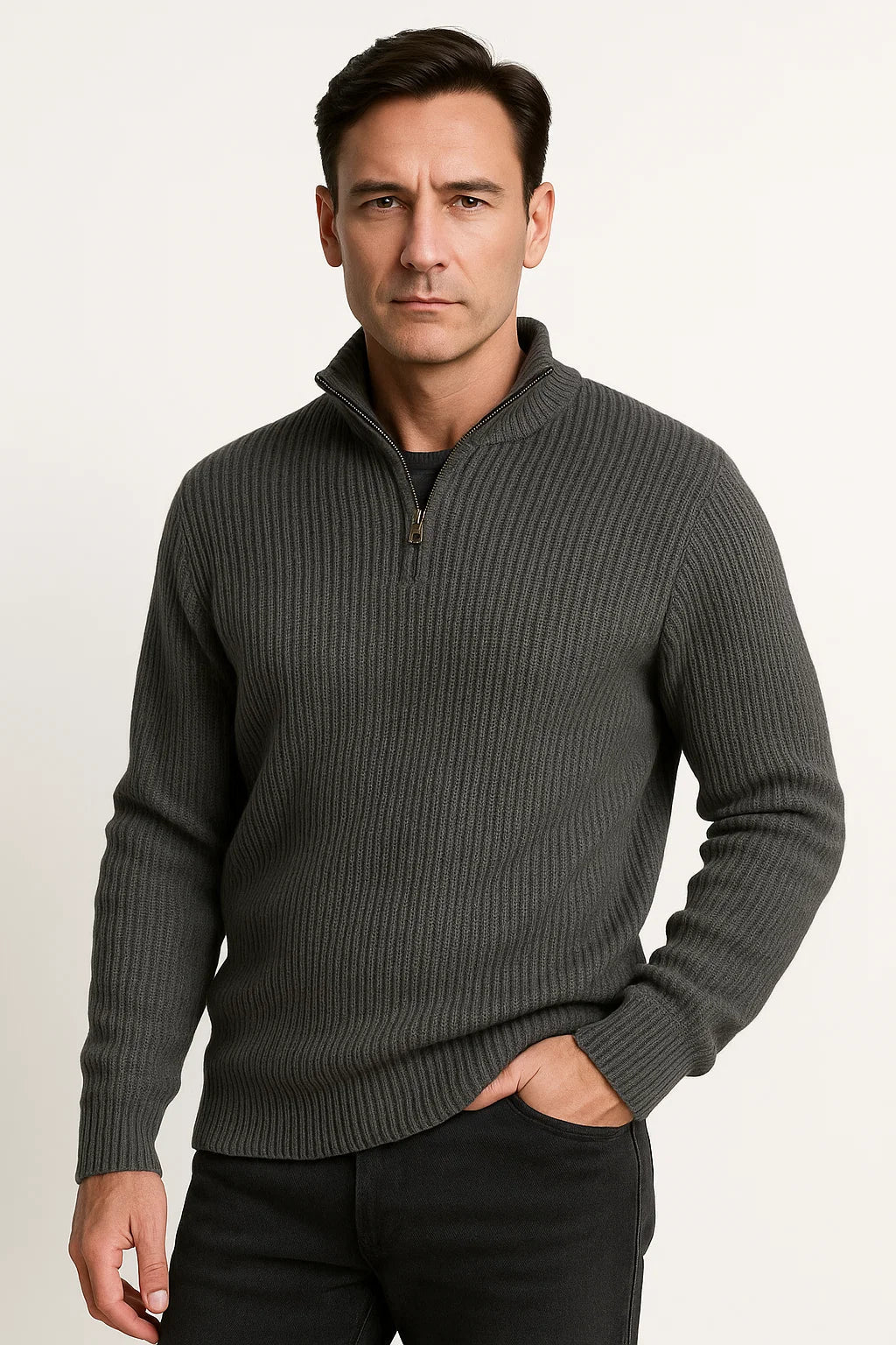 Men’s Half-Zip Sweater | Timeless Design with Clean Finish