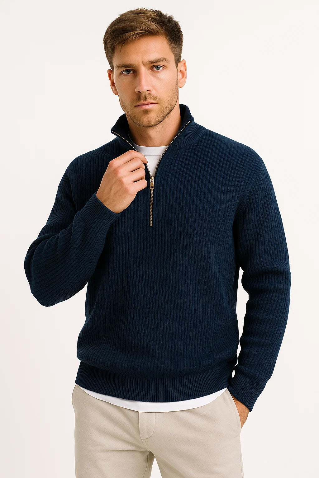 Men’s Half-Zip Sweater | Classic Knit with Everyday Style