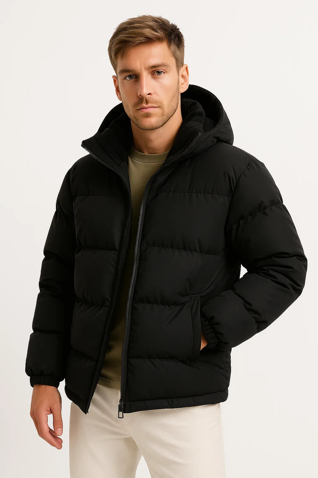 Men’s Puffer Jacket | Lightweight Hooded Design