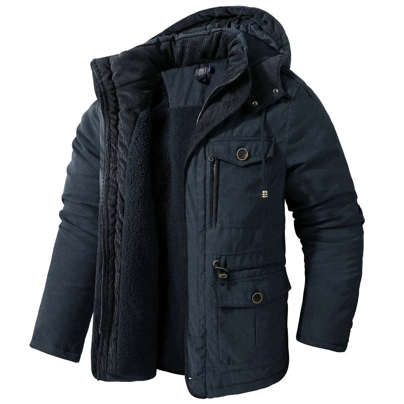 Men’s Hooded Jacket | Water-Resistant Design with Clean Silhouette