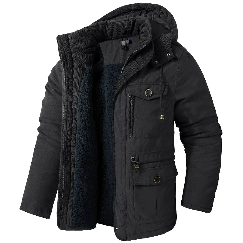 Men’s Hooded Jacket | Water-Resistant Design with Clean Silhouette
