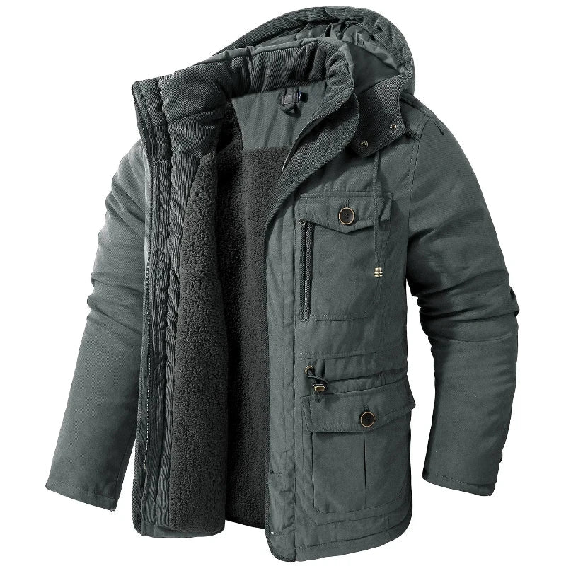 Men’s Hooded Jacket | Water-Resistant Design with Clean Silhouette