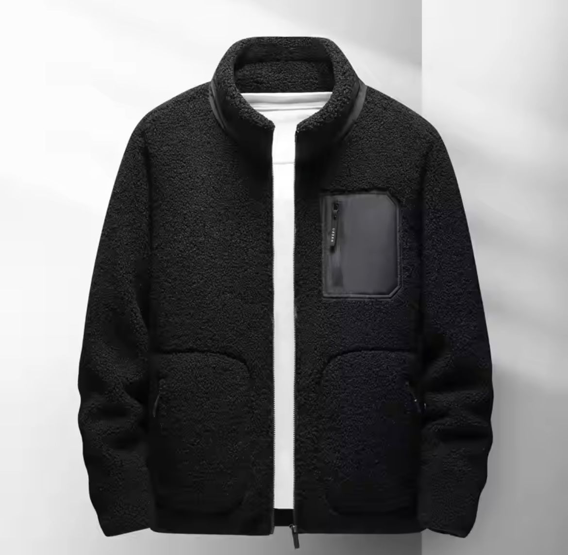 Men’s Zip-Up Jacket | High Neck Design with Functional Pockets