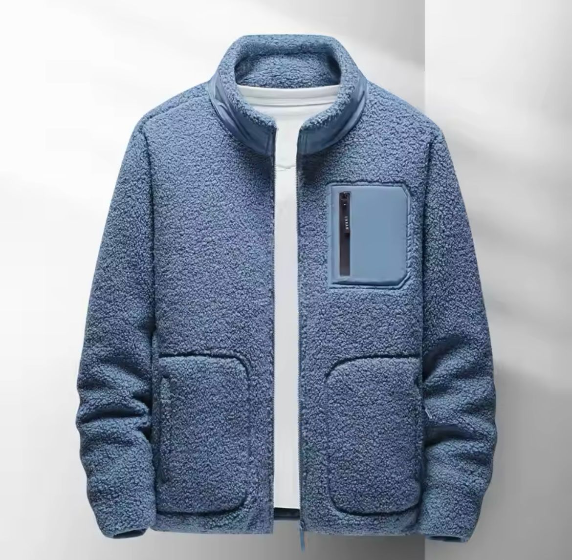 Men’s Zip-Up Jacket | High Neck Design with Functional Pockets
