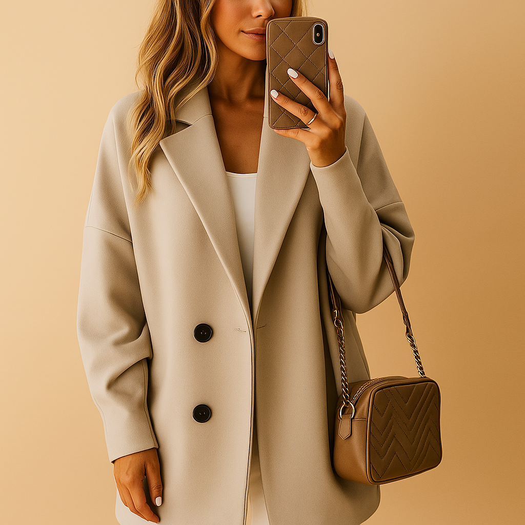 Women’s Long Winter Coat | Elegant Fit with Button Closure