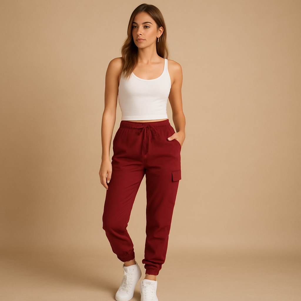 Women’s Cargo Trousers | High-Waisted Slim-Fit Design