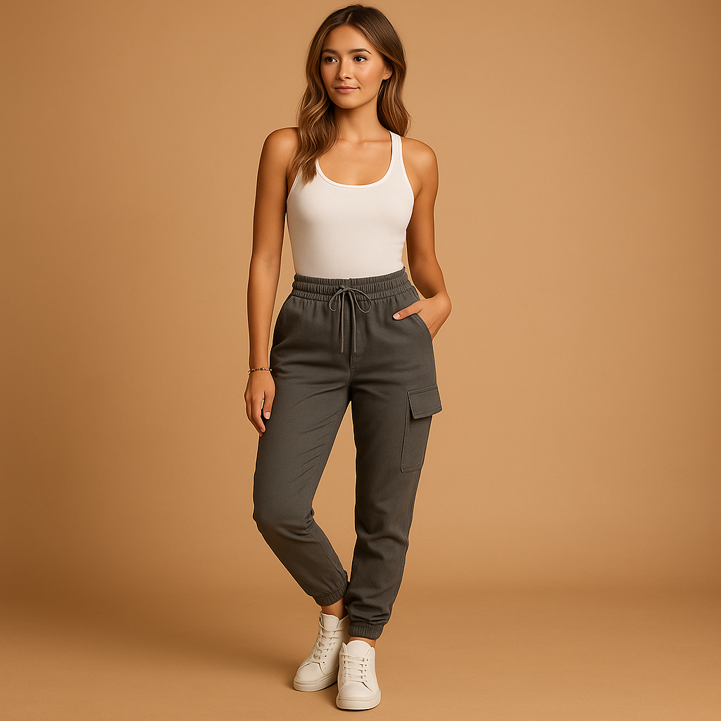 Women’s Cargo Trousers | High-Waisted Slim-Fit Design
