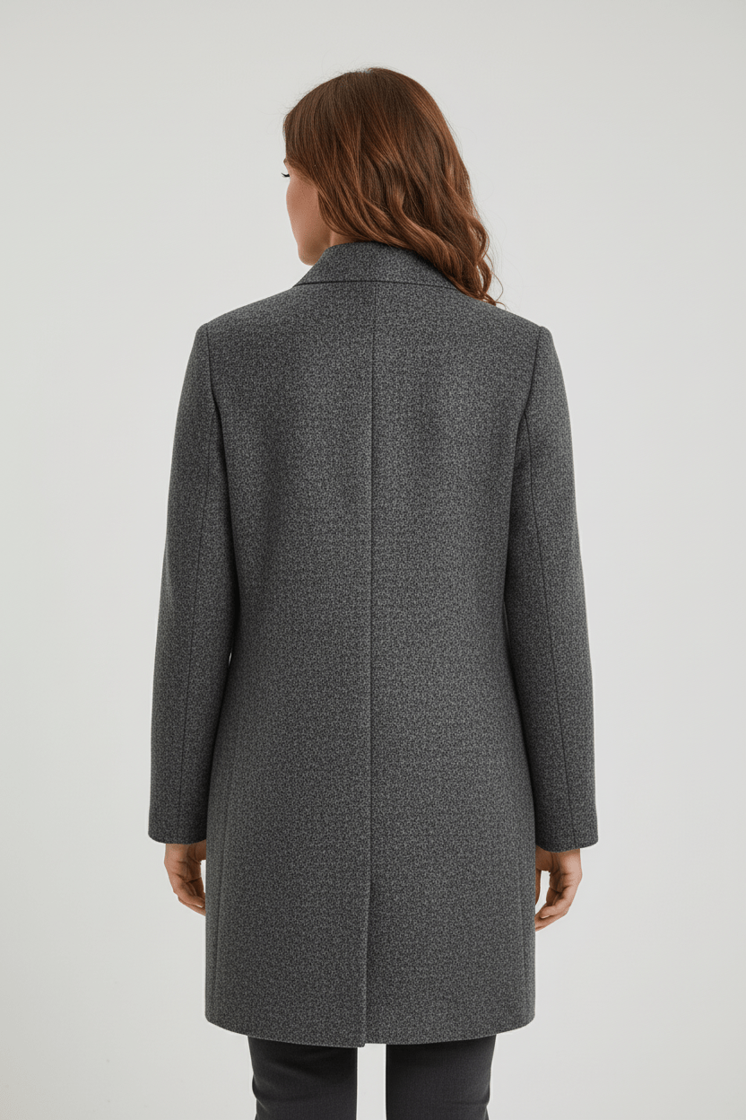 Women’s Long Coat | Stand-Collar Design with Tailored Fit
