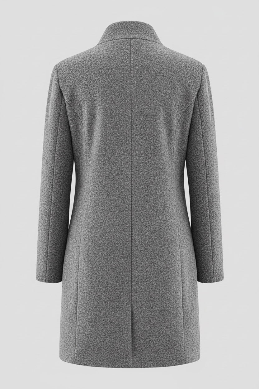 Women’s Long Coat | Stand-Collar Design with Tailored Fit