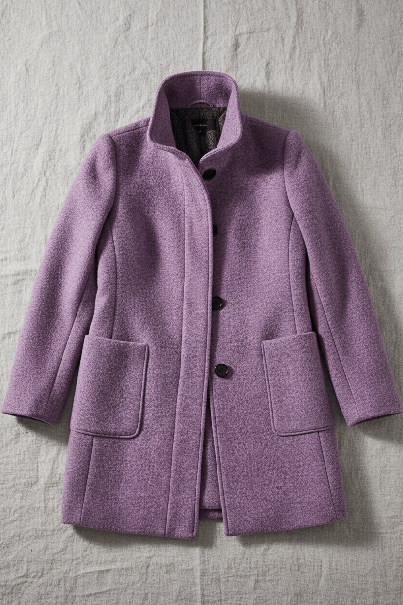 Women’s Long Coat | Stand-Collar Design with Tailored Fit