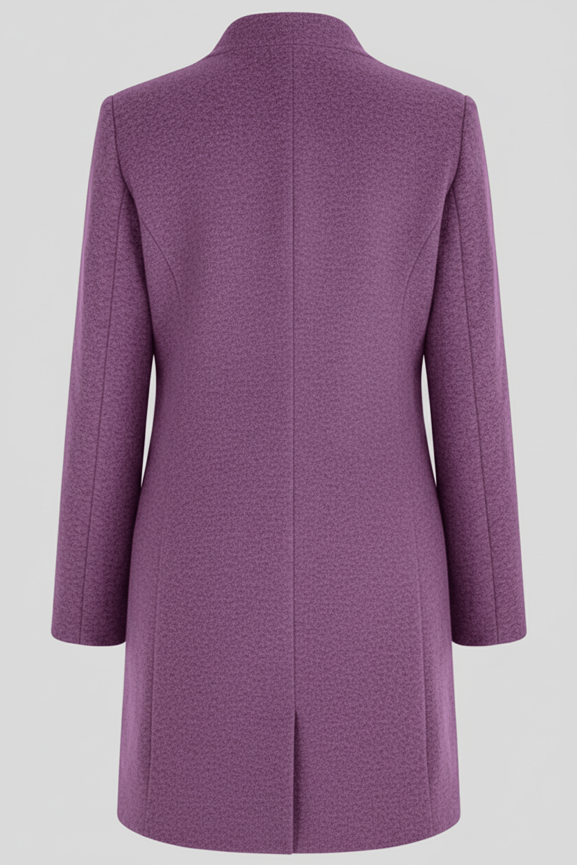 Women’s Long Coat | Stand-Collar Design with Tailored Fit