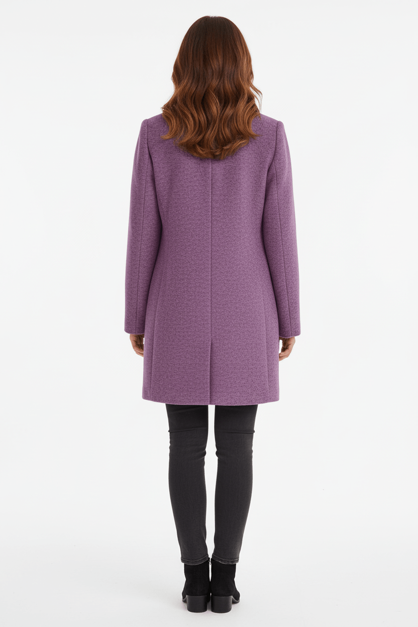 Women’s Long Coat | Stand-Collar Design with Tailored Fit