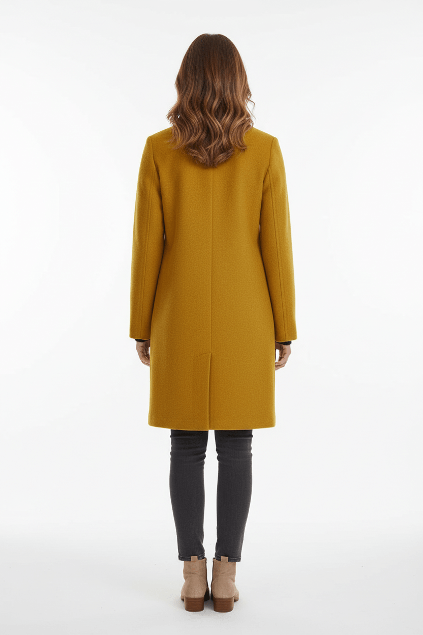Women’s Long Coat | Stand-Collar Design with Tailored Fit