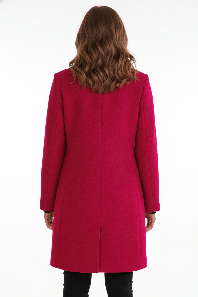 Women’s Long Coat | Stand-Collar Design with Tailored Fit