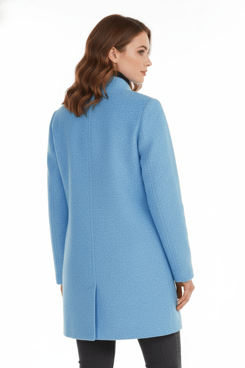 Women’s Long Coat | Stand-Collar Design with Tailored Fit