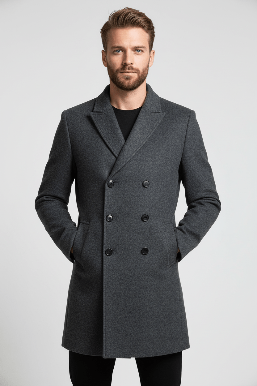 Men’s Double-Breasted Formal Coat | Classic Tailored Style