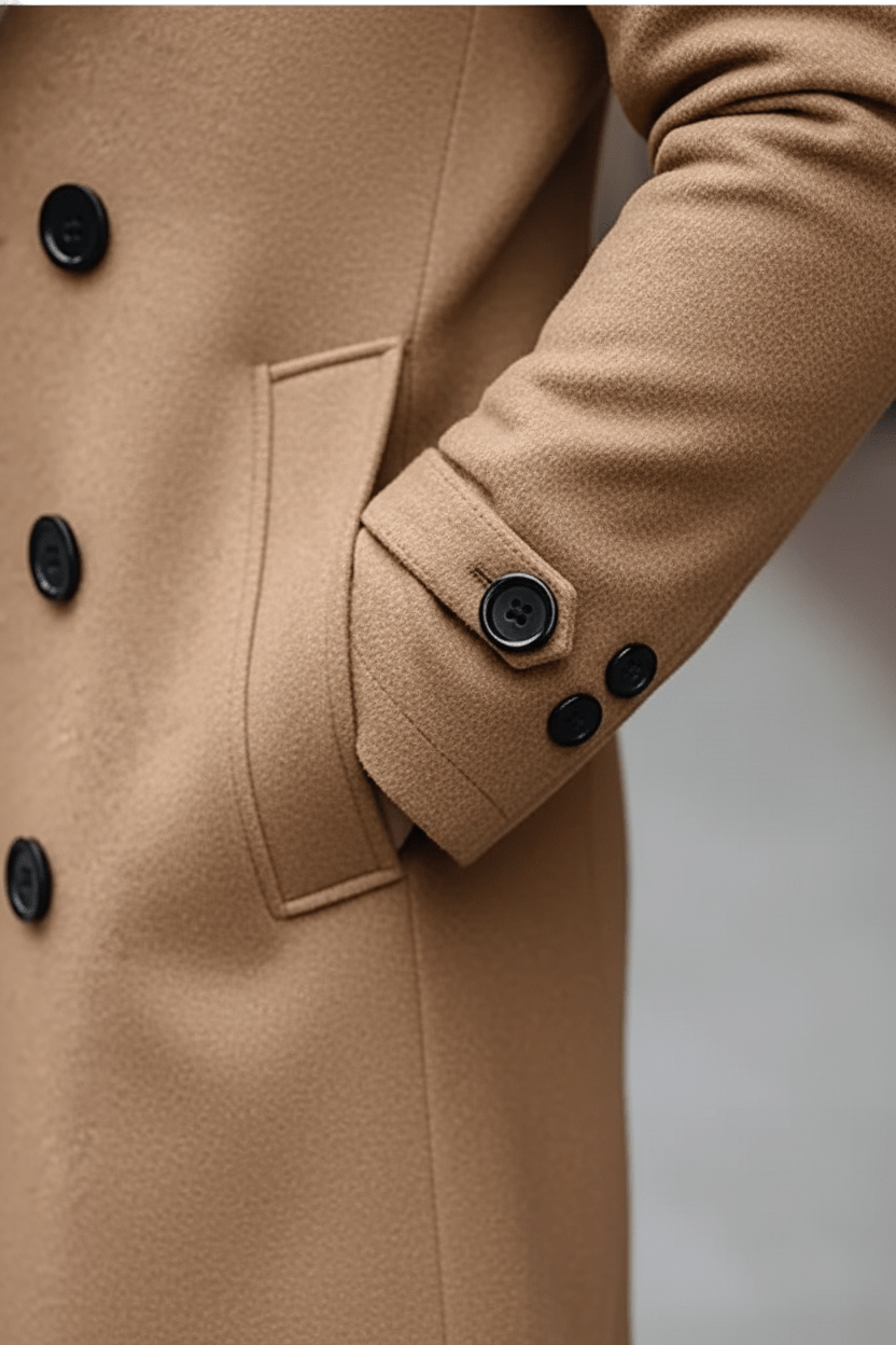 Men’s Trench Coat | Double-Breasted Design with Tailored Fit