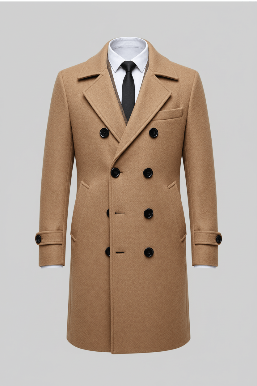 Men’s Trench Coat | Double-Breasted Design with Tailored Fit