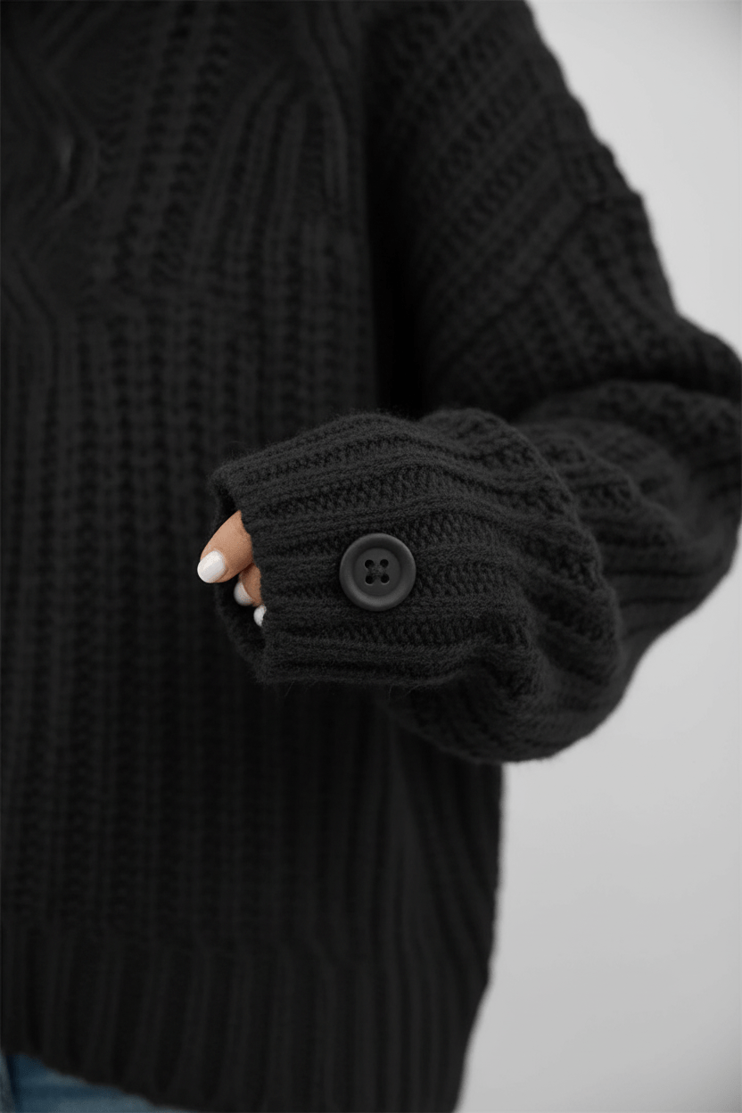 Women’s Cable Knit Sweater | High Neck with Classic Style