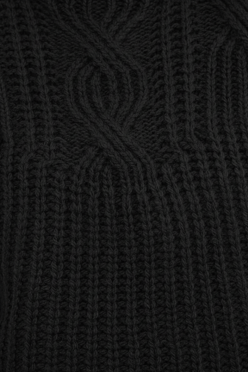 Women’s Cable Knit Sweater | High Neck with Classic Style