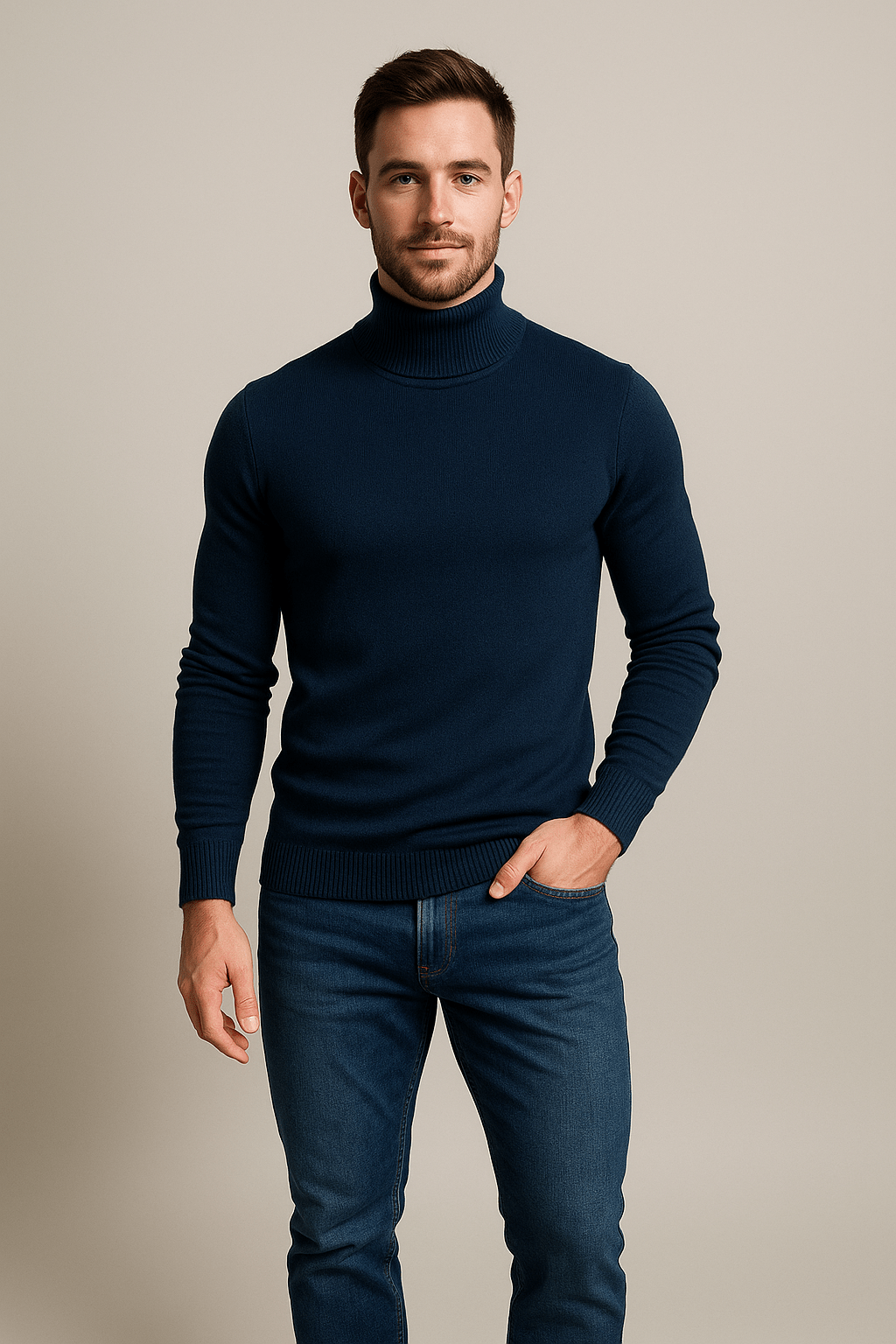 Men’s Turtleneck Sweater | Slim Fit with Classic Design