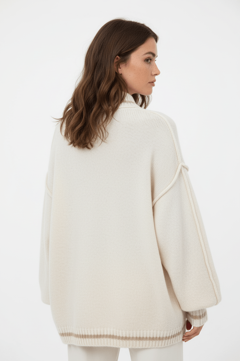 Women’s Oversized Knit Sweater | Balloon Sleeves with Relaxed Fit