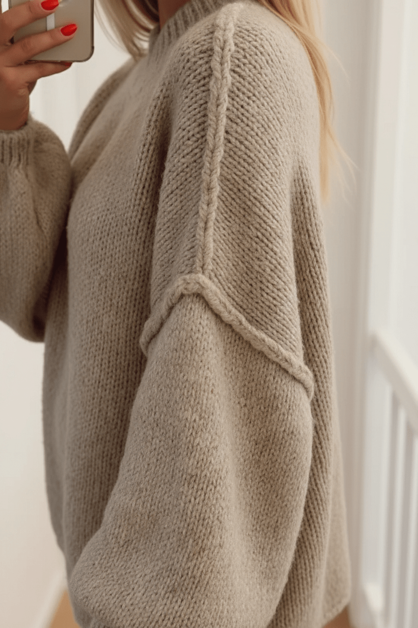 Women’s Oversized Knit Sweater | Balloon Sleeves with Relaxed Fit