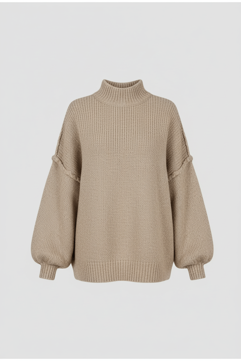 Women’s Oversized Knit Sweater | Balloon Sleeves with Relaxed Fit