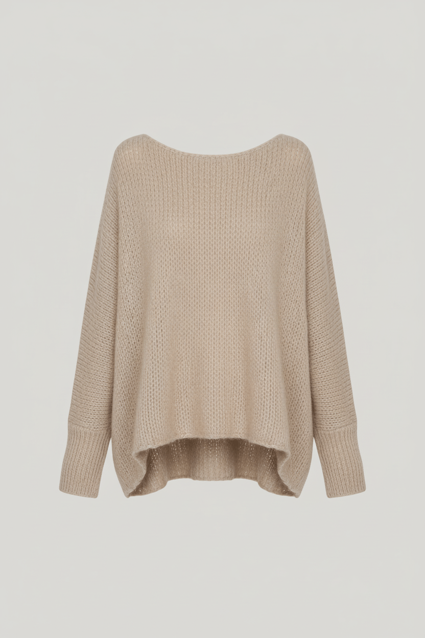 Women’s Oversized Knit Sweater – Off-Shoulder Design