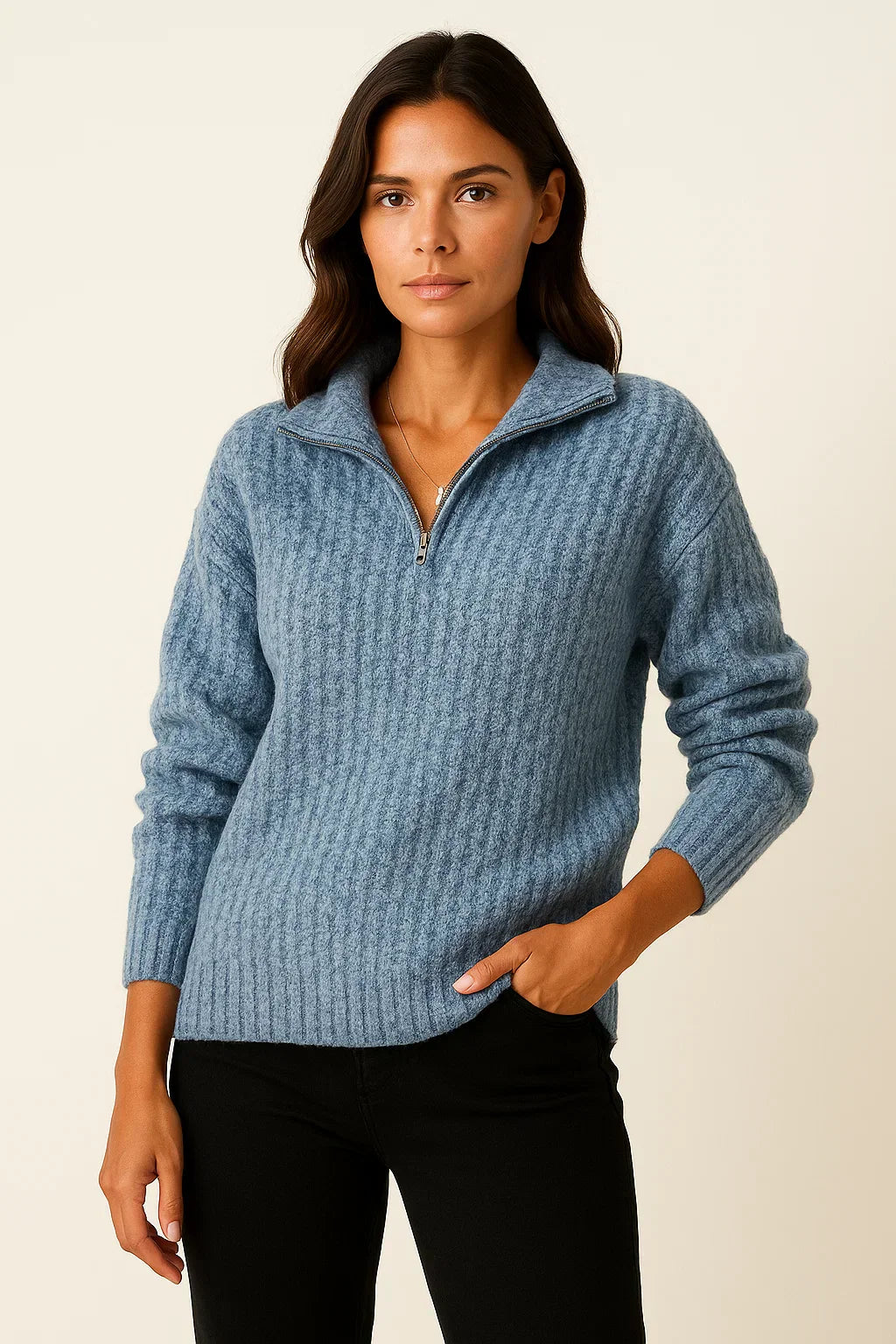 Women’s Half-Zip Pullover | Relaxed Fit with Long Sleeves