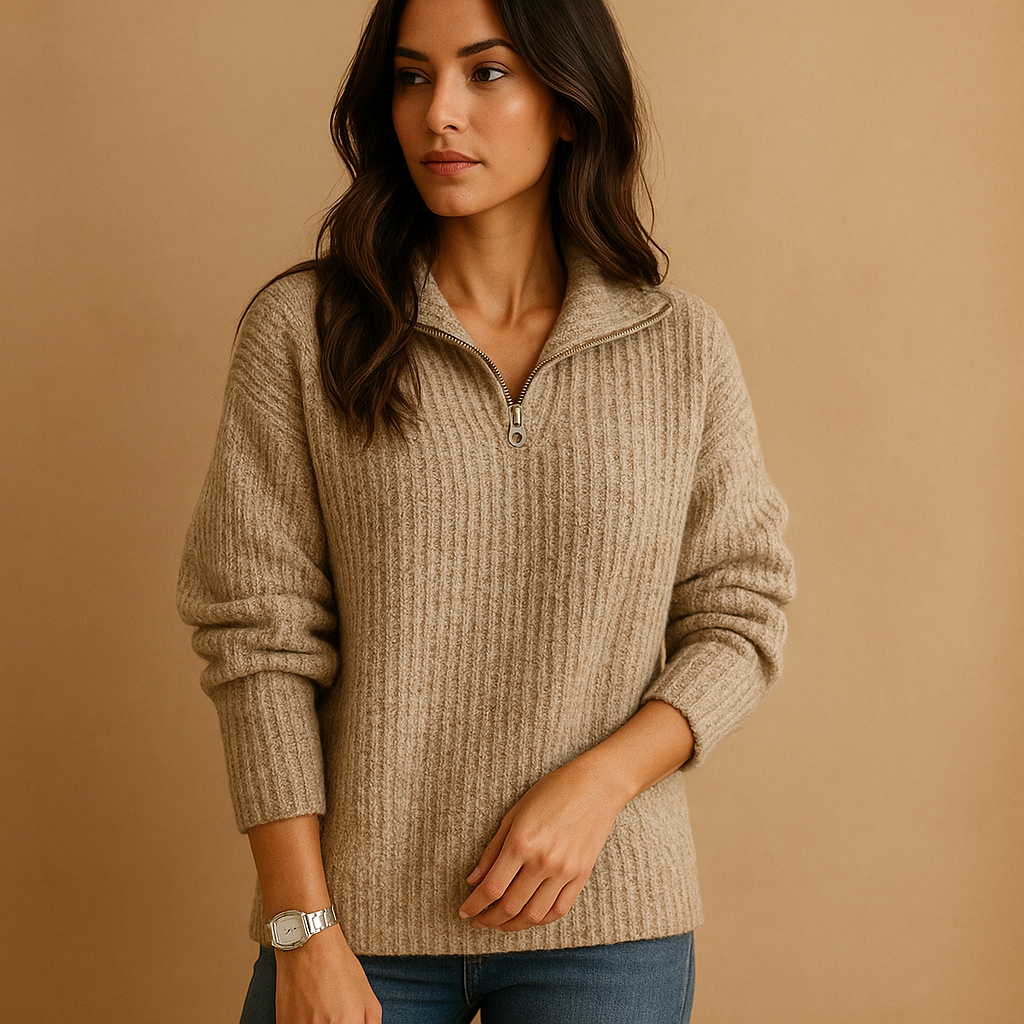 Women’s Half-Zip Sweater | Tailored Design with Modern Finish