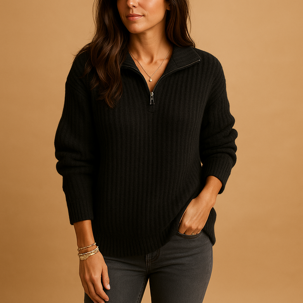 Women’s Half-Zip Sweater | Tailored Design with Modern Finish