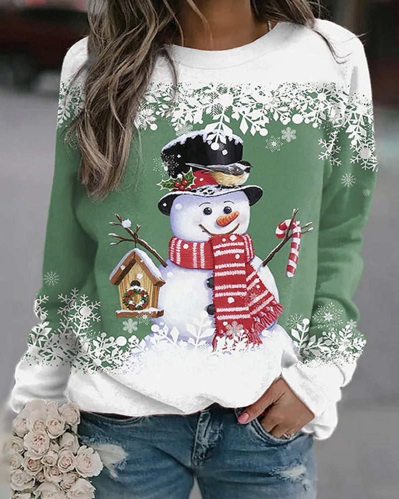 Women’s Christmas Sweatshirt | Snowman Design with Festive Style