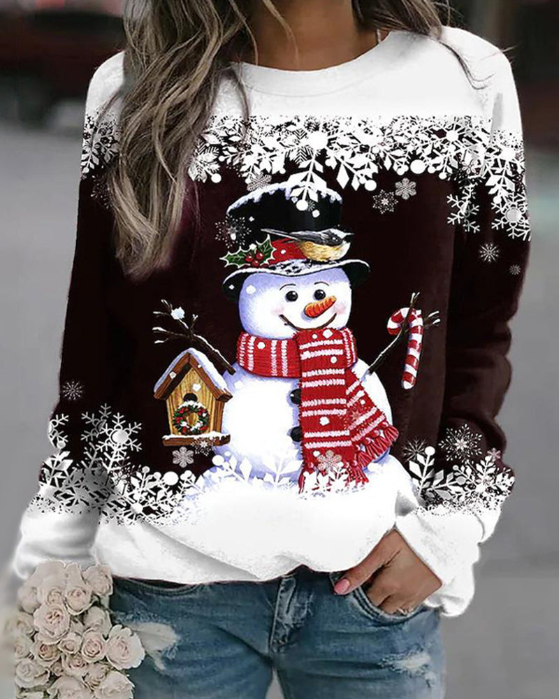 Women’s Christmas Sweatshirt | Snowman Design with Festive Style