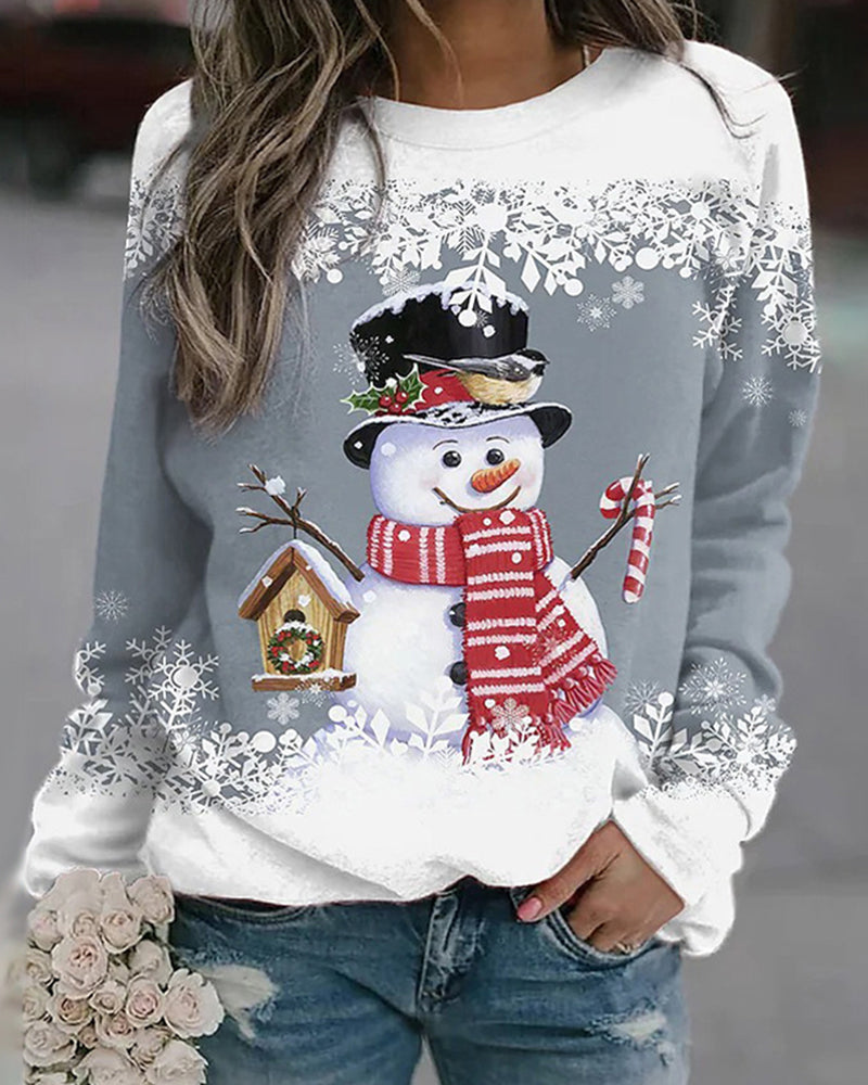 Women’s Christmas Sweatshirt | Snowman Design with Festive Style