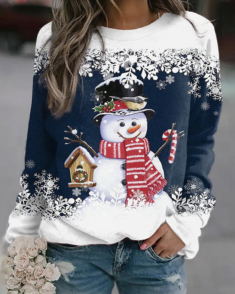 Women’s Christmas Sweatshirt | Snowman Design with Festive Style