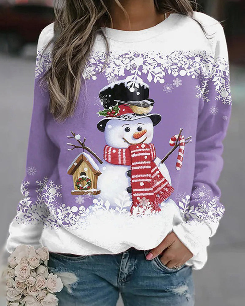 Women’s Christmas Sweatshirt | Snowman Design with Festive Style