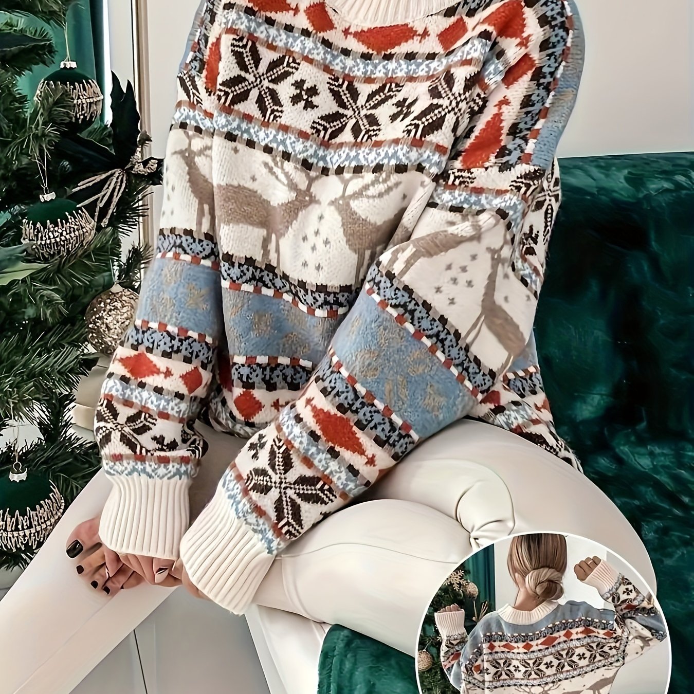 Women’s Reindeer Knit Sweater | Festive Winter Style