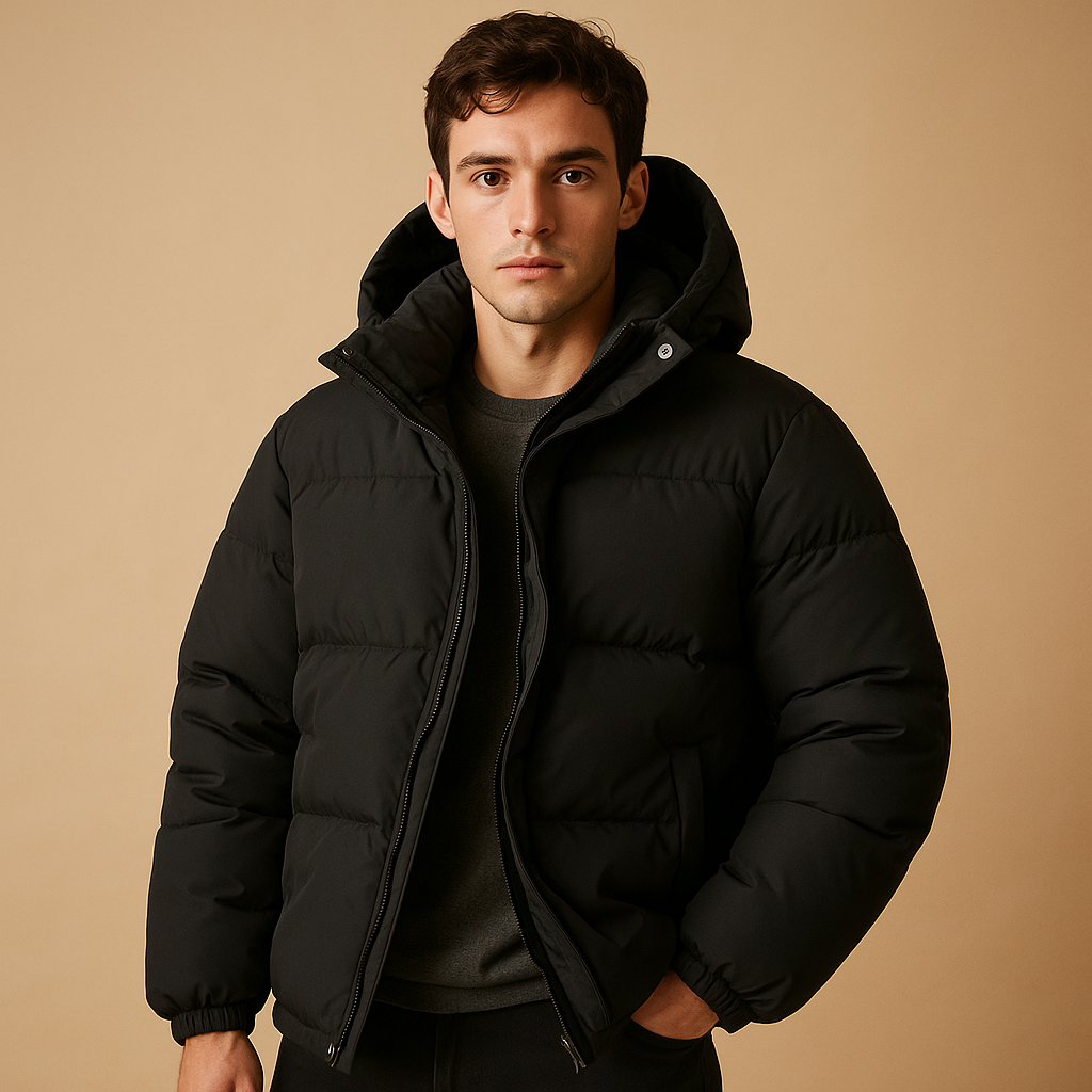 Men’s Puffer Jacket | Quilted Design with Hood