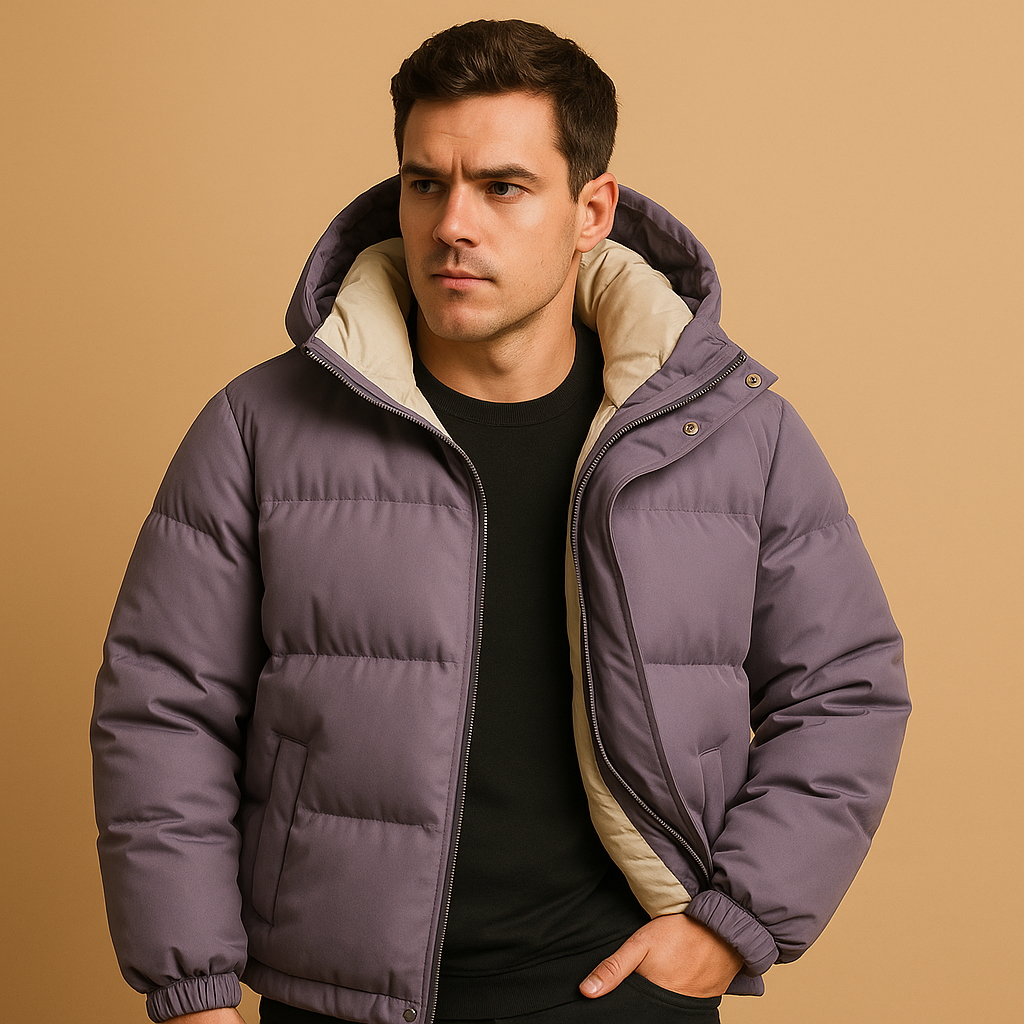 Men’s Puffer Jacket | Quilted Design with Hood