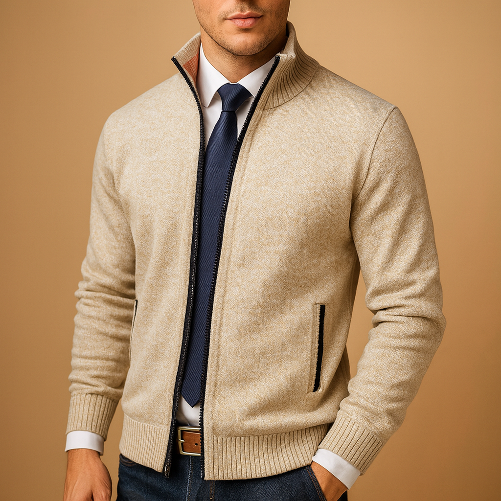 Men’s Zip Cardigan | Modern Fit with Clean Design