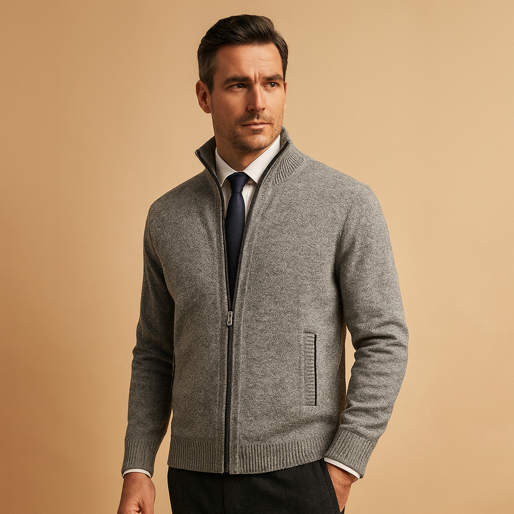 Men’s Zip Cardigan | Modern Fit with Clean Design