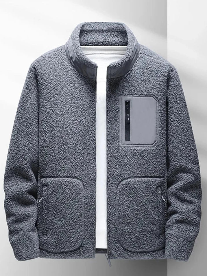 Men’s Zip-Up Jacket | High Neck Design with Functional Pockets