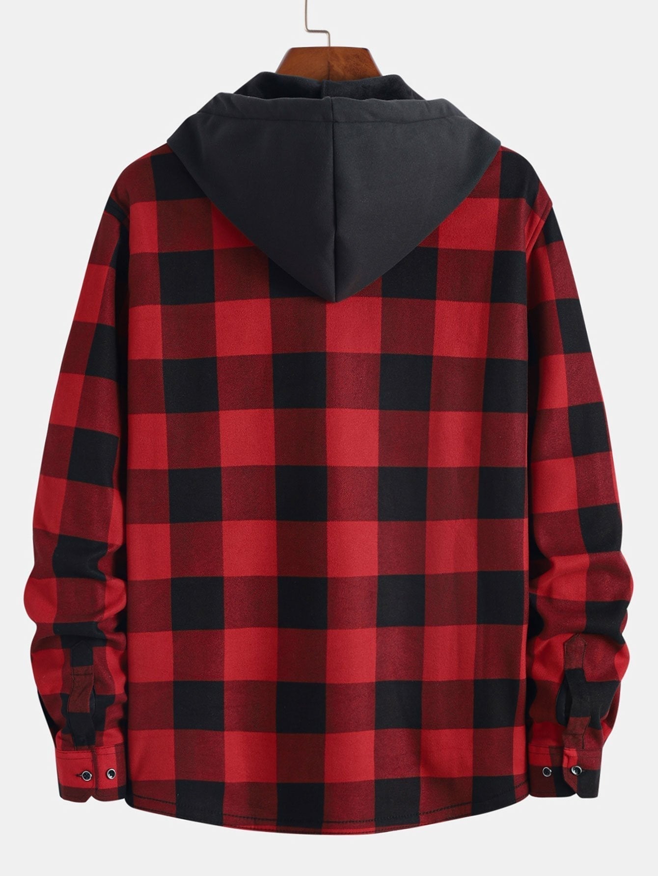 Men’s Hooded Overshirt | Plaid Design with Relaxed Fit